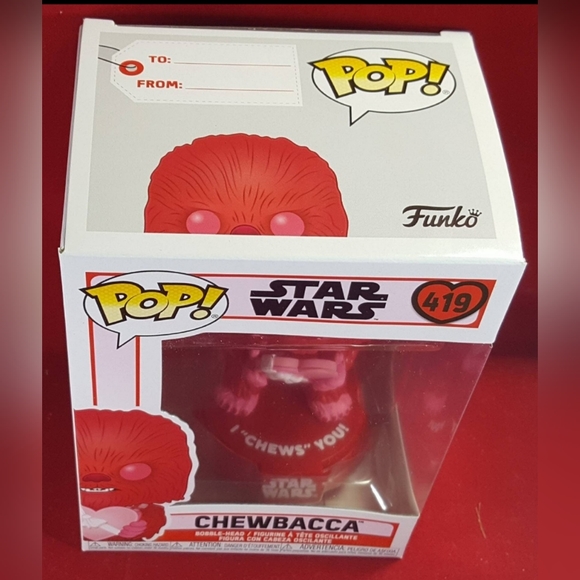 Chewbacca Valentine's Funko # 419 Star Wars Pop (nib) Chewbacca - Picture 4 of 7